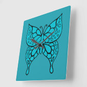 Retro vlinder wandklok (Hoek)