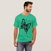 Retro Vlinder - Zwart T-shirt (Voorkant volledig)