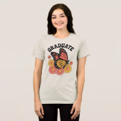 Retro vlinderbloem Afstuderen Tri-Blend Shirt (Voorkant volledig)