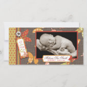 Retro Vlinders Fotokaart Aankondiging (Voorkant)