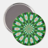 Retro Vlinders Lente Groene Kaleidoscoop Magneet (Voorkant / Achterkant)