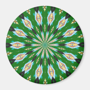 Retro Vlinders Lente Groene Kaleidoscoop Magneet