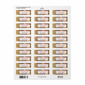 Retro vlinders retourlabel etiket (Full Sheet)