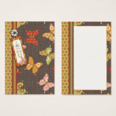 Retro Vlinders TY Gift Label Visitekaartje (Voorkant /achterkant)