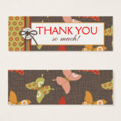 Retro Vlinders TY Skinny Gift Label 2 Mini Visitekaartjes (Voorkant /achterkant)