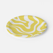 Retro Vloeibaar Abstract Patroon in Geel Papieren Bordje (Gekanteld)