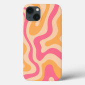 Retro vloeibaar Oranje roze en crème Case-Mate iPhone Case (Achterkant)