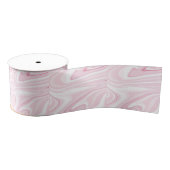 Retro Vloeibare Swirl Roze Schilderen Esthetisch Grosgrain Lint (Spoel)