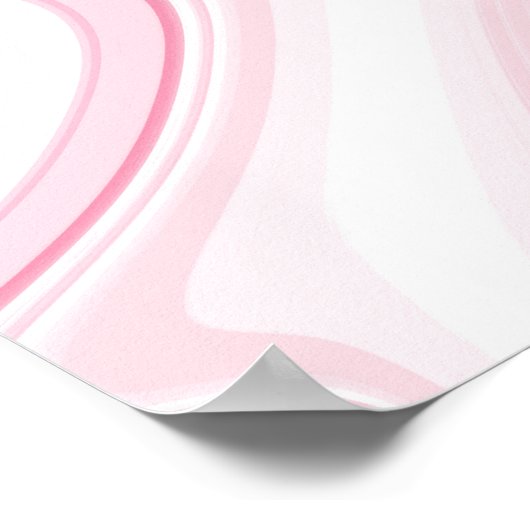 Retro Vloeibare Swirl Roze Schilderen Esthetisch Poster (Hoek)