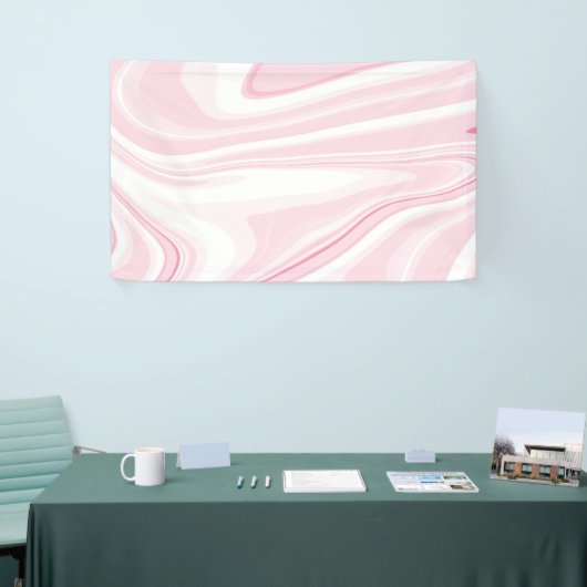Retro Vloeibare Swirl Roze Schilderen Esthetisch Spandoek (Beurs)