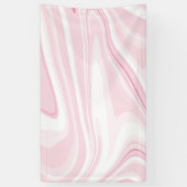 Retro Vloeibare Swirl Roze Schilderen Esthetisch Spandoek (Verticaal)
