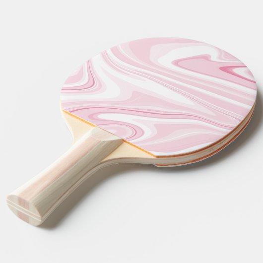 Retro Vloeibare Swirl Roze Schilderen Esthetisch Tafeltennisbatje (Voorkant Gekanteld)