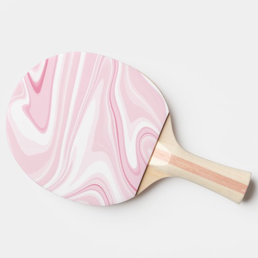 Retro Vloeibare Swirl Roze Schilderen Esthetisch Tafeltennisbatje (Zijkant)