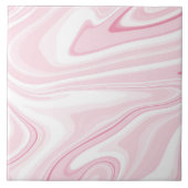 Retro Vloeibare Swirl Roze Schilderen Esthetisch Tegeltje (Voorkant)