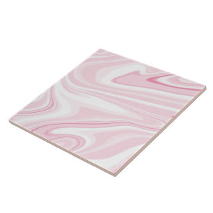 Retro Vloeibare Swirl Roze Schilderen Esthetisch Tegeltje