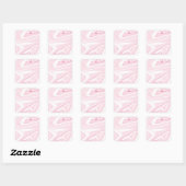 Retro Vloeibare Swirl Roze Schilderen Esthetisch Vierkante Sticker (Vel)