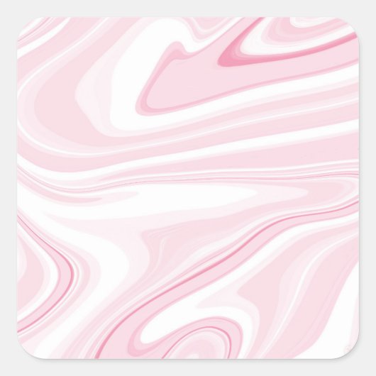 Retro Vloeibare Swirl Roze Schilderen Esthetisch Vierkante Sticker (Voorkant)