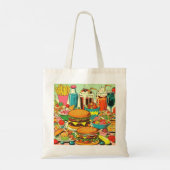 Retro voedsel strip illustratie tote bag (Achterkant)