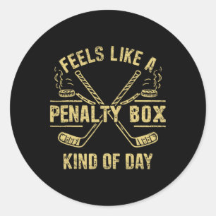 Retro voelt als een penalty box soort dag Funny H Ronde Sticker