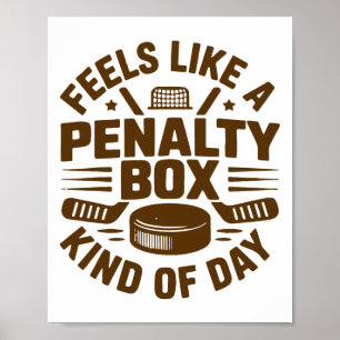 Retro voelt als een penalty box soort dag hockey poster
