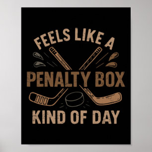 Retro voelt als een penalty box soort dag hockey poster