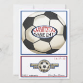 Retro Voetbal 5.5 x 7.5 Bar Mitswa Kaart (Voorkant)