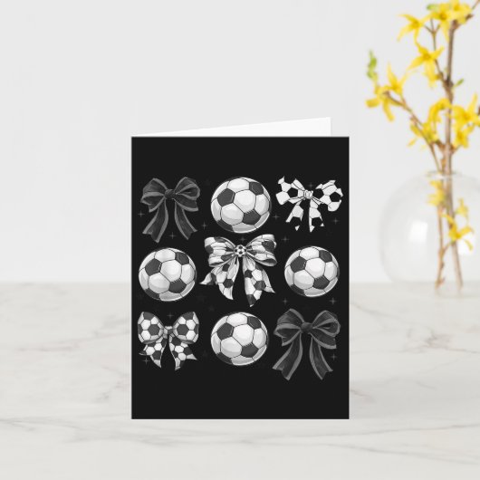 Retro Voetbal Boog,wedstrijddag,coquette Voetbal M Kaart (Gele Bloem)