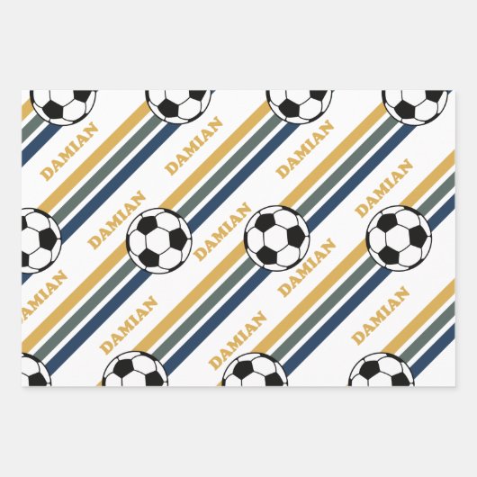 Retro Voetbal Damian Inpakpapier Vel (Voorkant)