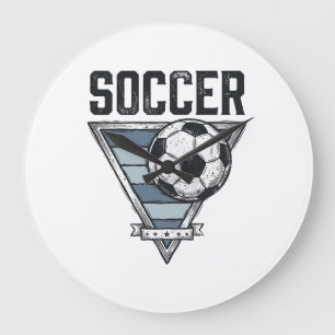 Retro Voetbal Driehoekig Badge T-shirt Ontwerp (2 Grote Klok