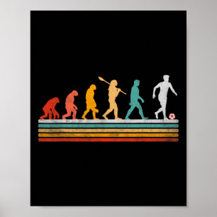 Retro Voetbal Evolutie Cadeau Voor Spelers Vrouwen Poster