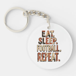 Retro Voetbal Fan Design Klassieke Voetbal Grafi Sleutelhanger