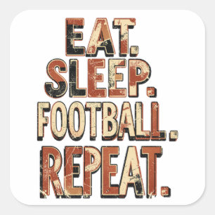 Retro Voetbal Fan Design Klassieke Voetbal Grafi Vierkante Sticker