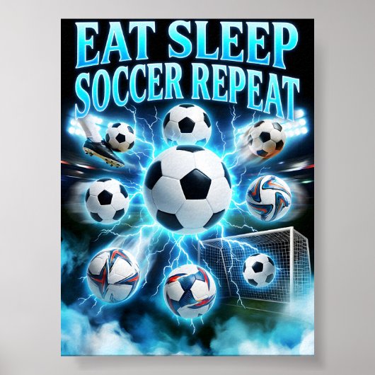 Retro Voetbal Fan Geschenk Poster (Voorkant)