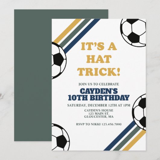 Retro Voetbal Hat Trick 3de Verjaardag Kaart (Voorkant / Achterkant)