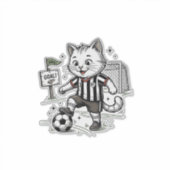 Retro Voetbal Kat Gravure Shirt Ontwerp_1 Sticker (Voorkant)