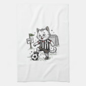 Retro Voetbal Kat Gravure Shirt Ontwerp_1 Theedoek (Verticaal)