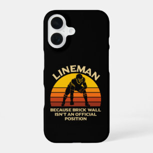 Retro Voetbal Lineman Bakstenen Muur Grappig Cadea iPhone 16 Hoesje