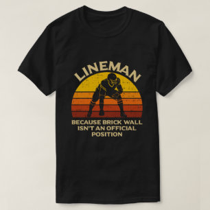 Retro Voetbal Lineman Bakstenen Muur Grappig Cadea T-shirt