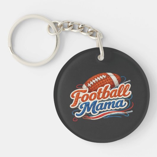Retro Voetbal Mama Moederdag Sleutelhanger (Voorkant)