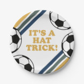 Retro Voetbal Pet Trick 3e Verjaardag Papieren Bordje (Voorkant)