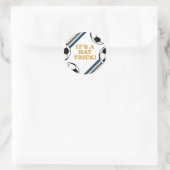 Retro Voetbal Pet Trick 3e Verjaardag Ronde Sticker (Tas)