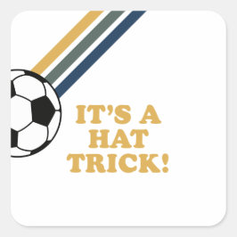 Retro Voetbal Pet Trick 3e Verjaardag Vierkante Sticker