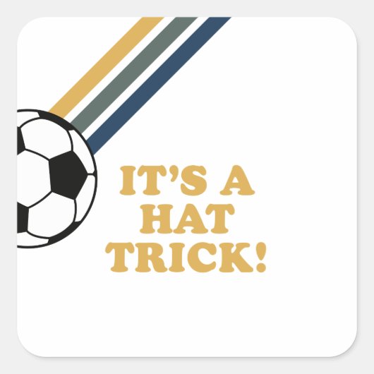 Retro Voetbal Pet Trick 3e Verjaardag Vierkante Sticker (Voorkant)
