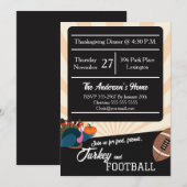 Retro Voetbal Thanksgiving-diner Kaart (Voorkant / Achterkant)