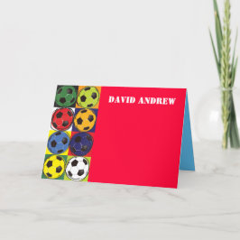 Retro voetbal thema dank u kaart