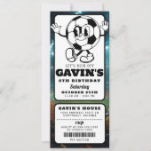  Retro Voetbal Ticket Sport Verjaardagsfeest Kaart (Voorkant)