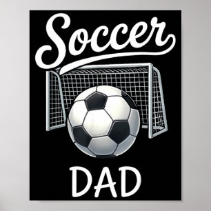 Retro voetbal vader bijpassende familie sport spel poster