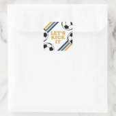 Retro Voetbal Verjaardag Vierkante Sticker (Tas)