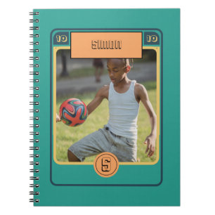 Retro Voetbal Voetbalkaart Geïnspireerd Groen Notitieboek