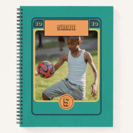 Retro Voetbal Voetbalkaart Geïnspireerd Groen Notitieboek